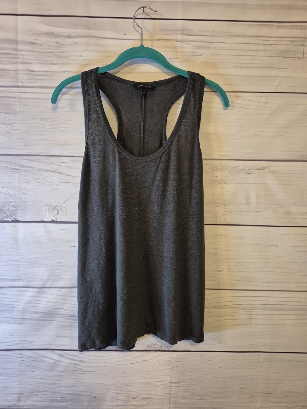 Women’s Racerback Linen Swing Tank Top - Charcoal Gray Medium